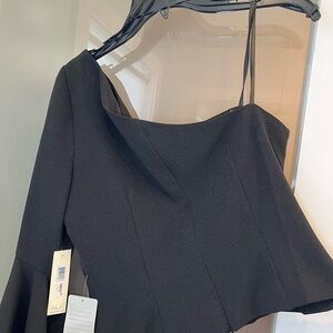 Eliza J Black Asymmetrical Blouse